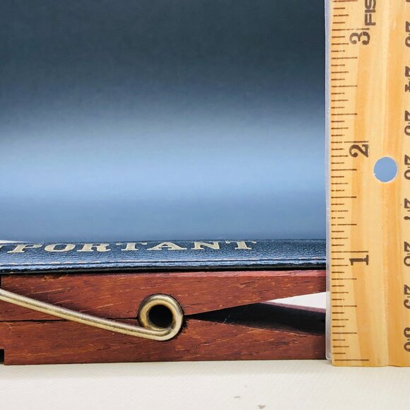 Vintage Oversized Wood and Leather Clothespin IMPORTANT Memo Paperclip: Denmark - Picture 11 of 11